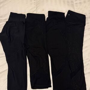 Old Navy Active Black 3/4 High Wasted Leggings with pockets - lot of 4